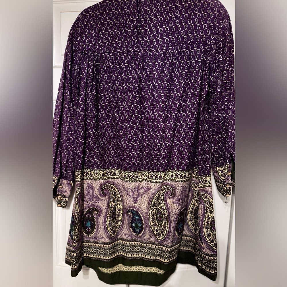 Purple and Cream Paisley oversized shirt. ONE OF A KIND!